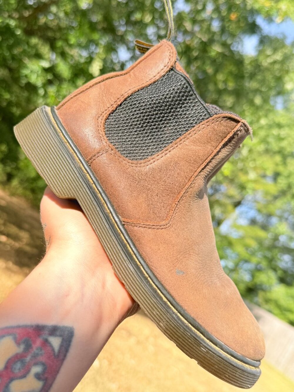 Dr Martens Youth 2 Brown Leather Chelsea Boots Zip Grunge Y2K Punk Docs 4326